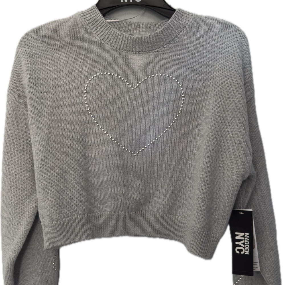 Gray Heart Sweater